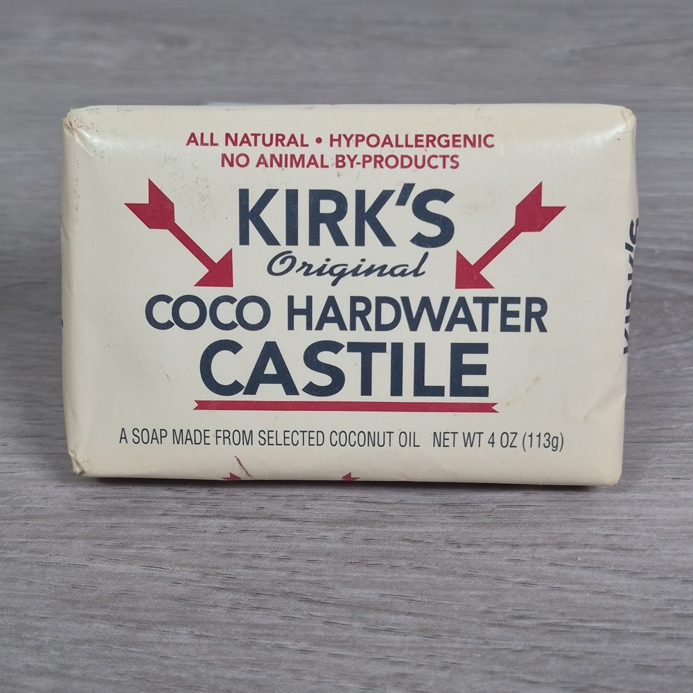 Kirk's Original Coco Castile Natural Coconut Oil Bar Soap 4 oz Hypoallergenic